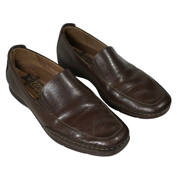 Mephisto Size 10 Cool Air Dark Brown Leather Slip On Loafers Driver - Picture 2 of 15
